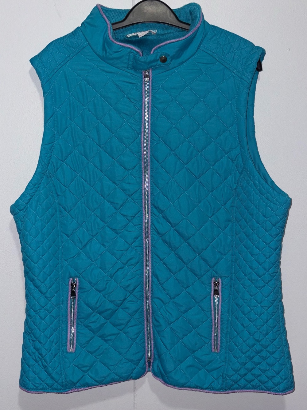 Pink Cattlelac Turquoise Quilted Vest Womens L Western Cowgirl